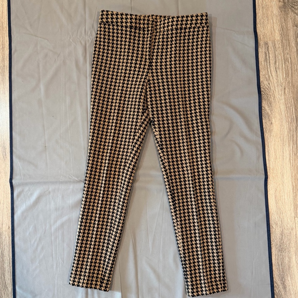 Akris Punto Black & Tan Houndstooth Tatami Pants Size 8